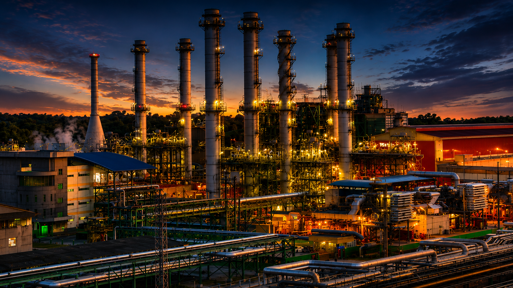 Bokaro Steel Plant Night Skyline